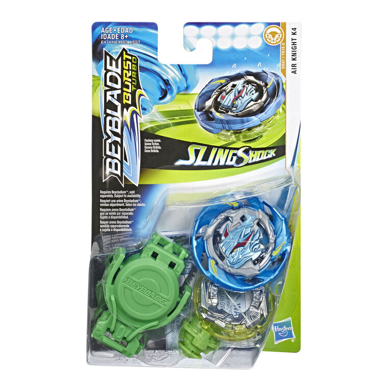 Beyblade Burst Turbo Slingshock - Kit de départ Air Knight K4 - Toupie de combat avec propulseur à rotation droite/gauche