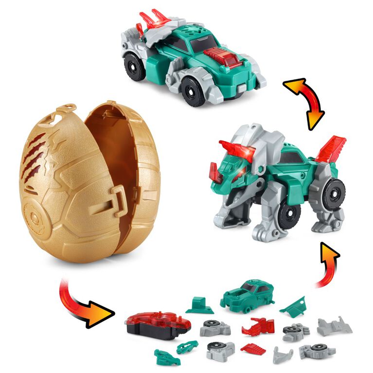 VTech Switch and Go Hatch and Roaaar Egg Triceratops Race Car - French Edition