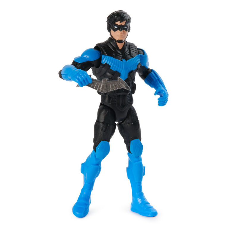 DC Comics, Figurine articulée Nightwing avec 2 accessoires mystère, 10 cm