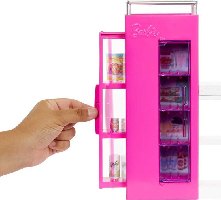 Barbie Doll and Ultimate Pantry Playset, Barbie Kitchen Add-On with 30+ Food-Themed Pieces