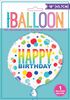 Ballon aluminium rond, 18 " - Rainbow Spots Birthday - Édition anglaise