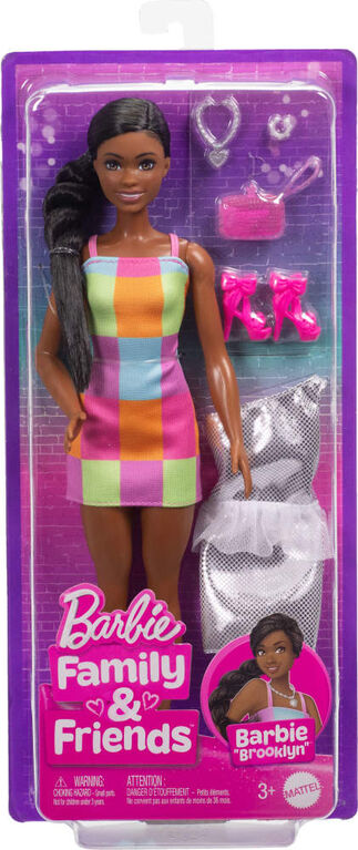 Barbie Family & Friends Barbie "Brooklyn" Fashion Doll & Accessories DressUp Set with 2 Looks