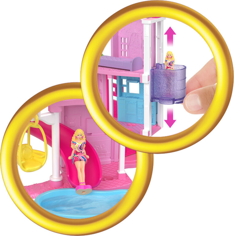 ​Barbie Mini BarbieLand Doll House Sets, Mini Dreamhouse with Surprise 1.5-inch Barbie Doll, Furniture & Accessories, Plus Elevator & Pool