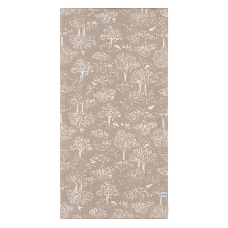 Just Born  - 2 piece Swaddle Blanket+Hat Ivory Tan Forest