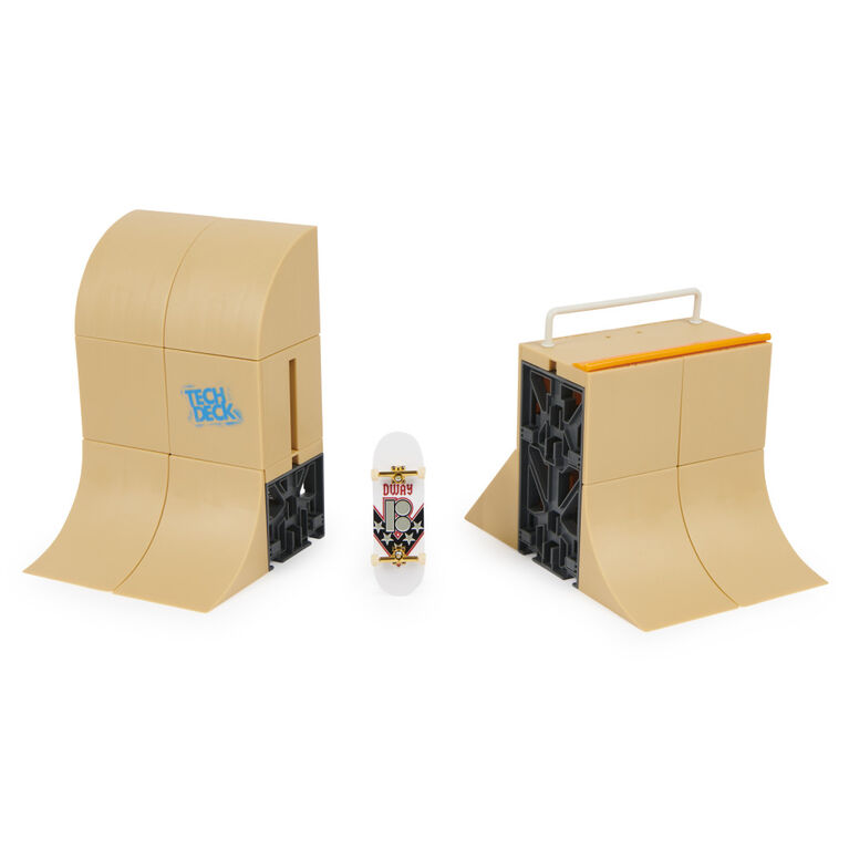 Tech Deck, Danny Way Mega Half Pipe X-Connect Park Creator, Customizable Ramp Set with Exclusive Plan B Fingerboard