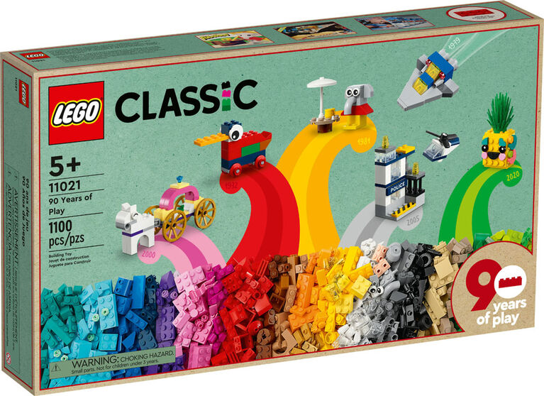 LEGO Classic 90 ans de jeu 11021 - Ensemble de construction avec 15 jouets pour enfants (1 100 pièces)