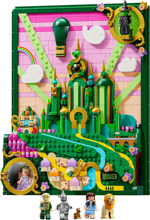 LEGO Wicked Emerald City Wall Art Aesthetic Fantasy Room Decor Gift for Adults 75685