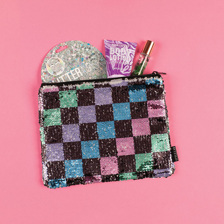 Checkerboard Sequin Pouch