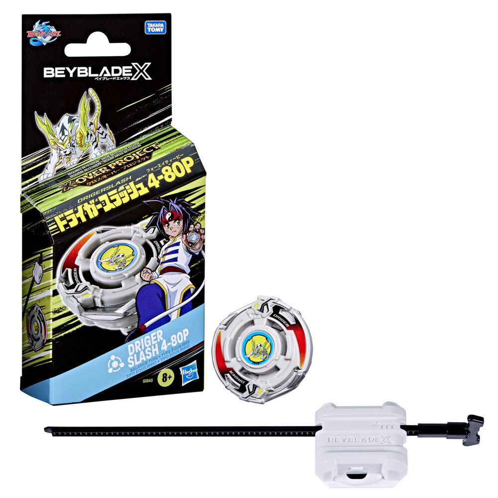 Beyblade X X-Over Project Driger Slash 4-80P Starter Pack Top and Launcher
