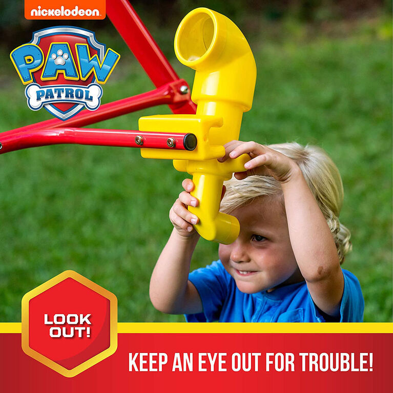 Swurfer Paw Patrol Deluxe Swing Set with Glider, Periscope, and Slide