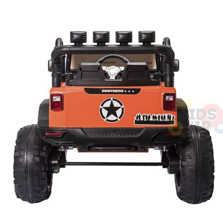 KidsVip 24V EVA Big Wheels Edition Kids Ride On Truck W/ RC- Orange - English Edition