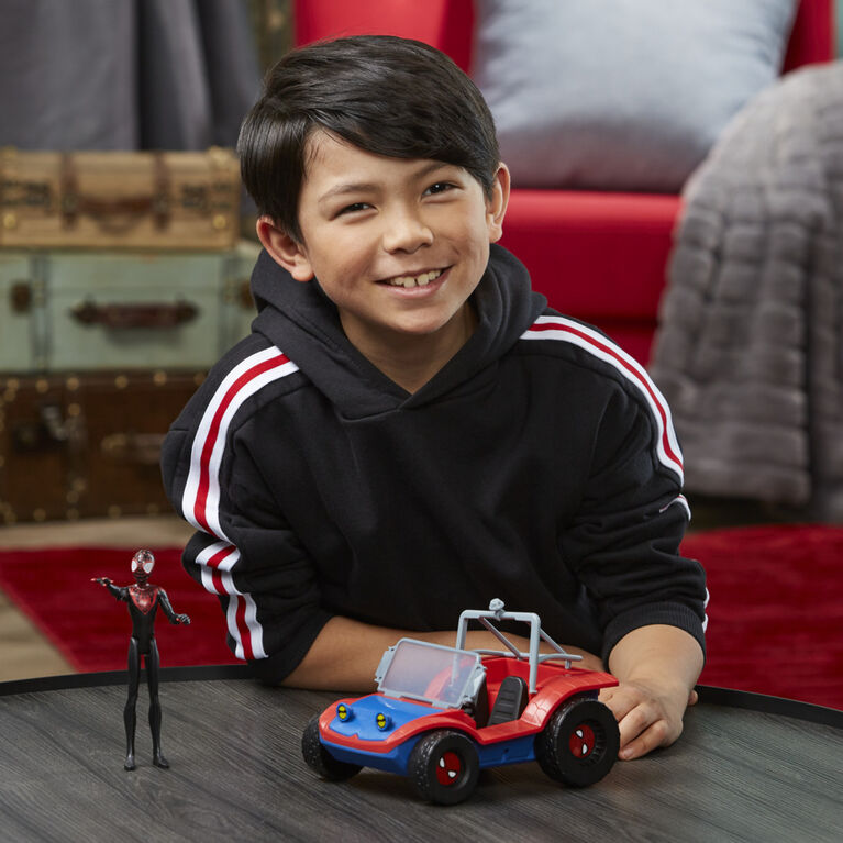 Marvel Spider-Man Spider-Mobile 6-Inch-Scale Vehicle with Miles Morales Action Figure