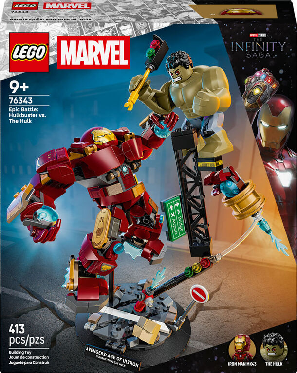 LEGO Marvel Combat L&eacute;gendaire : Le Hulkbuster Contre Hulk - Jouet de Construction de Superh&eacute;ros avec Iron Man - 76343