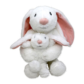 Baby Mode Signature Mom & Baby White Bunny Plush Toy