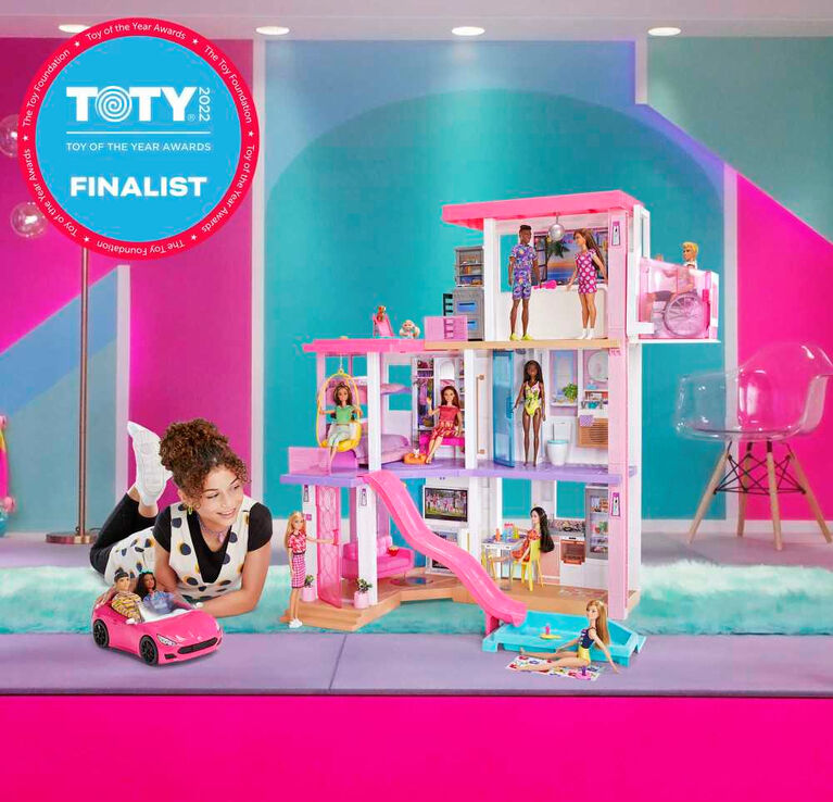 Maison de poupée Maison de rêve Barbie de Mattel avec piscine, glissoire et  ascenseur pour les enfants de 3 à 7 ans