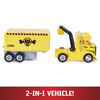 PAW Patrol, Rubble 2 in 1 Transforming X-Treme Truck with Excavator Toy, Crane Toy, Lights and Sounds, Action Figures