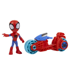 Marvel Spidey et ses Amis Extraordinaires, figurine articulée Spidey avec moto