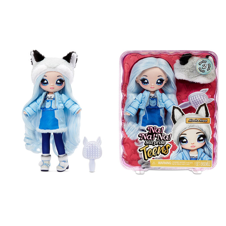 Na Na Na Surprise Teens Fashion Doll - Alaska Frost, 11" Soft Fabric Doll, Wolf Inspired with Blue Hair