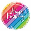 Ballon aluminium rond, 18 " - Balloons & Rainbow Birthday - Édition anglaise