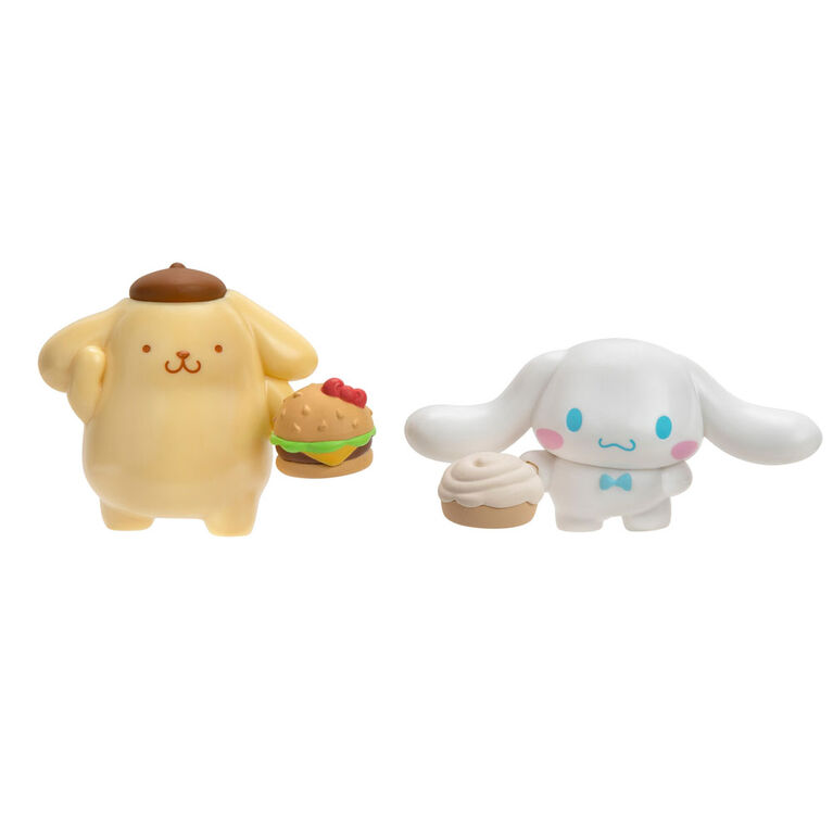 Hello Kitty & Friends 2 Figure Pack: Sweet & Salty - Pompompurin Hamburger & Cinnamoroll Cinnamon Roll