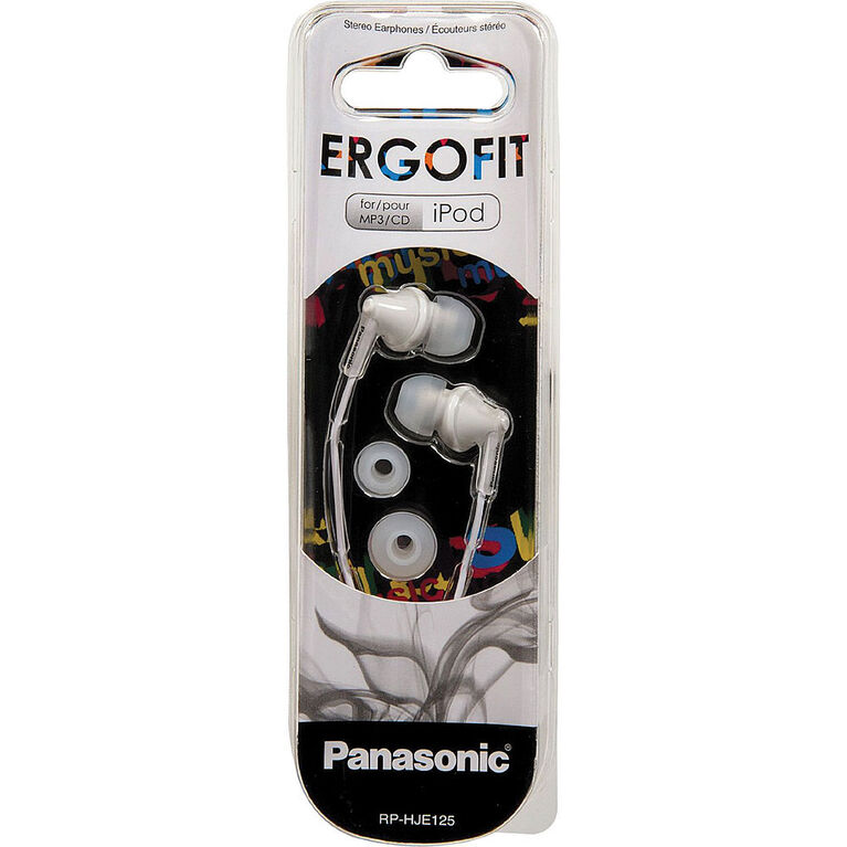 Panasonic RPHJE125 Noise Isolating Ergofit Earbuds - White