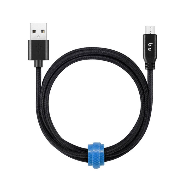 Blu Element  Câble Tressé de Charge/Sync Micro USB 6ft Noir