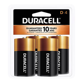 Piles Duracell coppertop Alcalines D - 4 unités