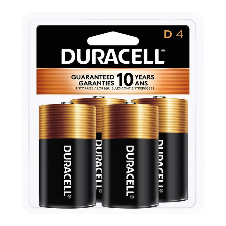Duracell CopperTop D Alkaline Batteries - 4 count