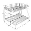 DHP - Twin Over Full Bunk Bed, Silver