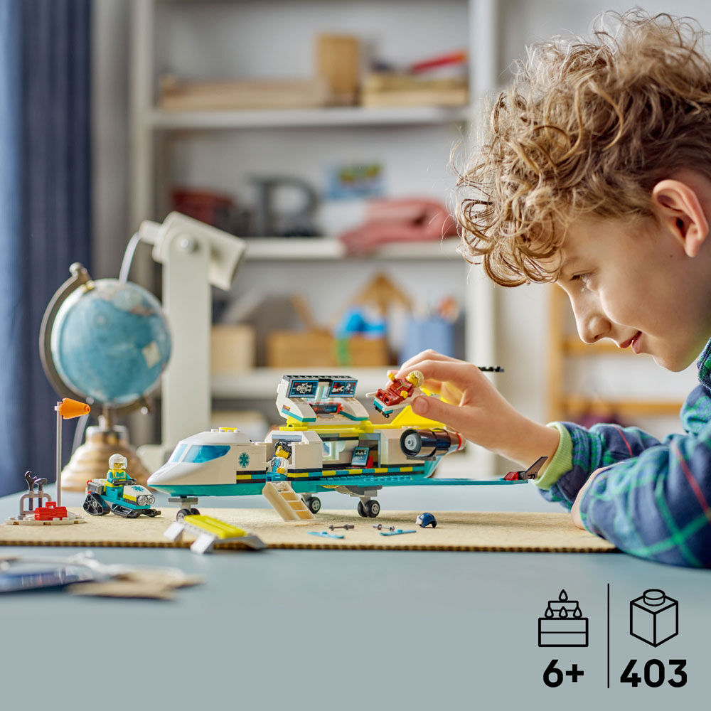 LEGO City Emergency Air Ambulance Airplane Building Toy for Kids, Boys & Girls Ages 6+ - 60465