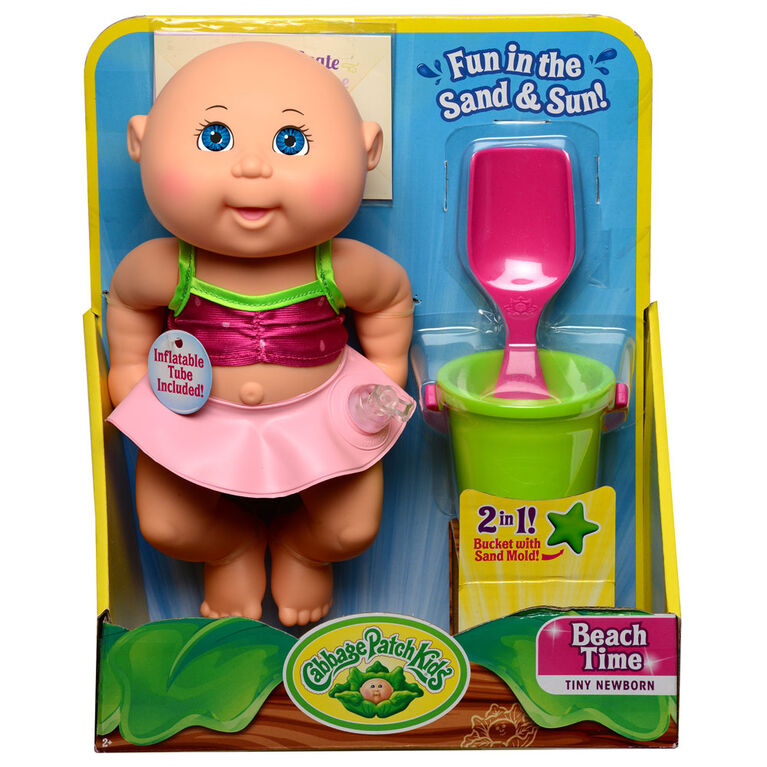 Cabbage Patch Kids Deluxe Tiny Newborn (Beach Time) - Watermelon Swimsuit Blue Eyes