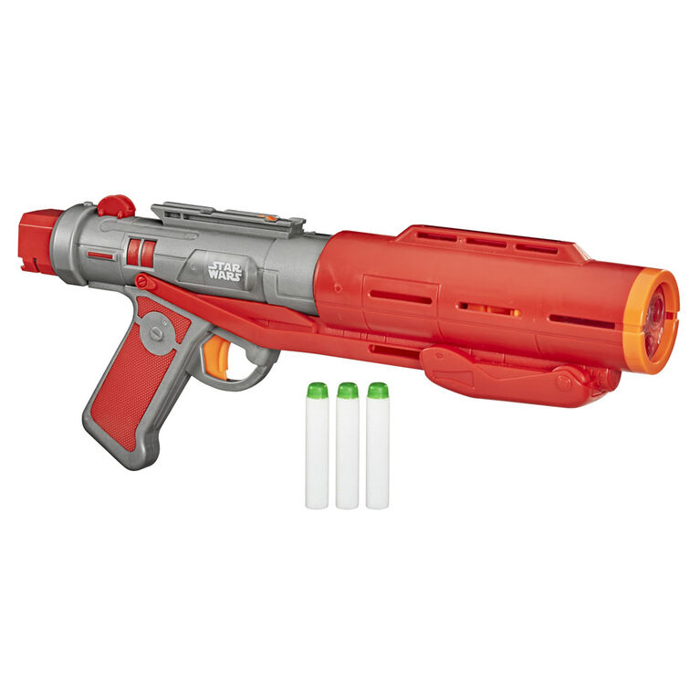 Nerf Star Wars Imperial Death Trooper Deluxe Dart Blaster The Mandalorian Blaster Sounds Light Effects 3 Glow In The Dark Nerf Darts R Exclusive Toys R Us Canada