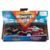 Monster Jam, Coffret de 2 véhicules authentiques Monster Mutt Rottweiler vs Monster Mutt Dalmatian, Monster trucks en métal moulé à l'échelle 1:64.