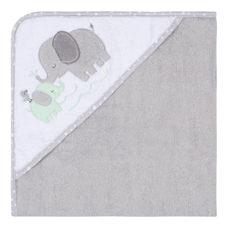 Koala Baby - Serviette à Capuche Tissée Éléphant Gris - Paquet de 2