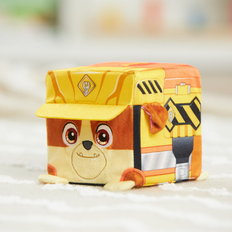 Rubble and Crew Stuffed Animals, Rubble, 4-Inch Cube-Shaped Plush Toy
