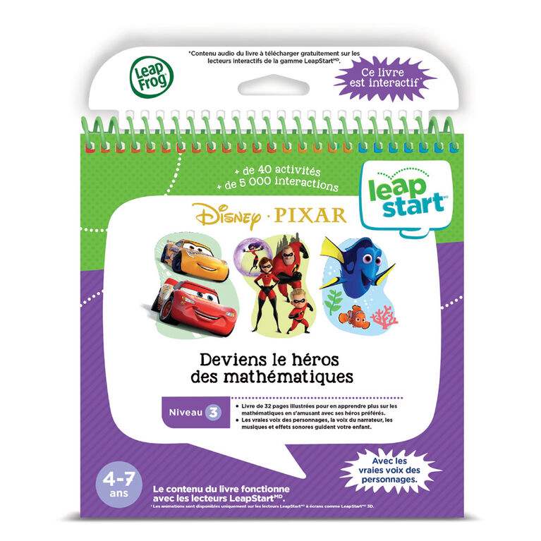 LeapFrog LeapStart Livre éducatif (Niveau 3) Disney/Pixar Deviens le héros des mathématiques - Édition française