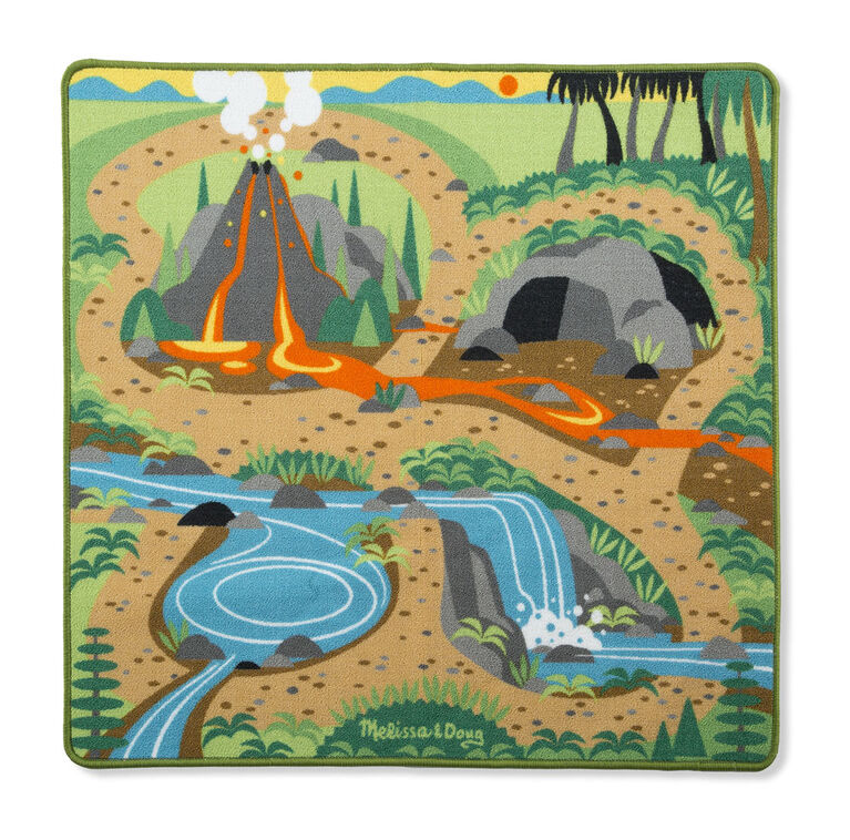 Tapis de dinosaure de terrain de jeu préhistorique - les motifs peuvent varier