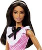 Barbie-Barbie Fashionistas 209-Poupée cheveux noirs, robe écossaise