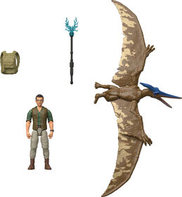 Jurassic World Rebirth Dr. Loomis & Pteranodon Figures Pack, Movie Accurate 3.75-inch Scale