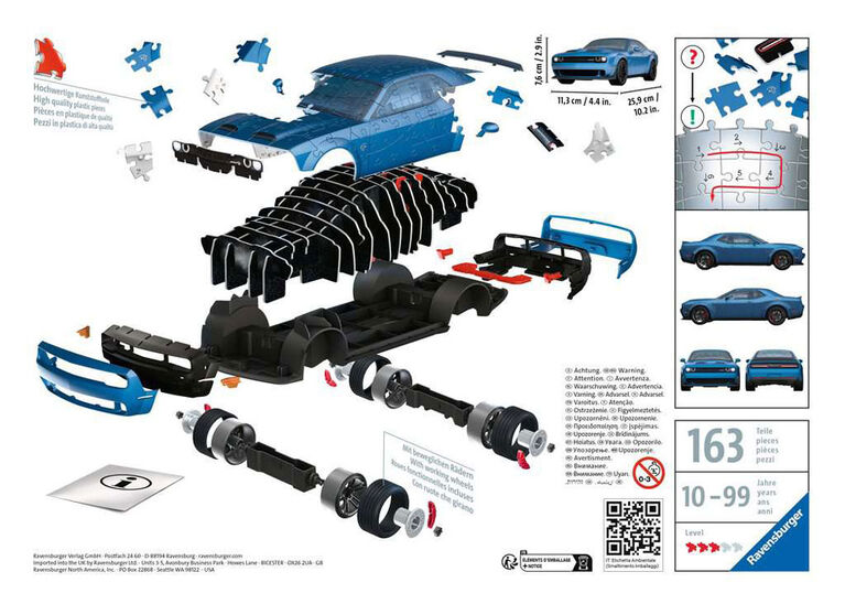 Ravensburger Dodge Challenger SRT Hellcat Reeye Widebody 3D Puzzle