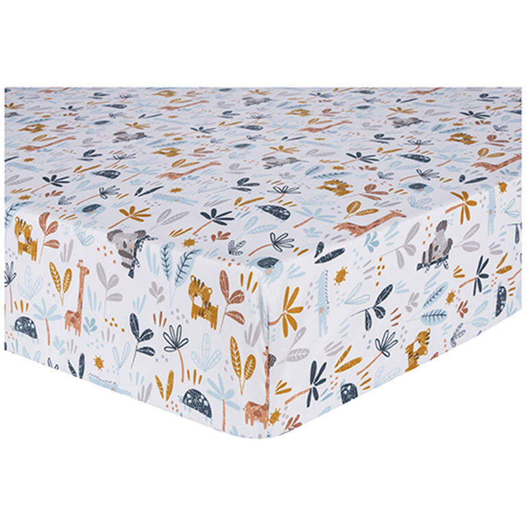 Ensemble de 2 draps-housses en microfibre pour lit de bébé Sammy & Lou - Palmiers Koala