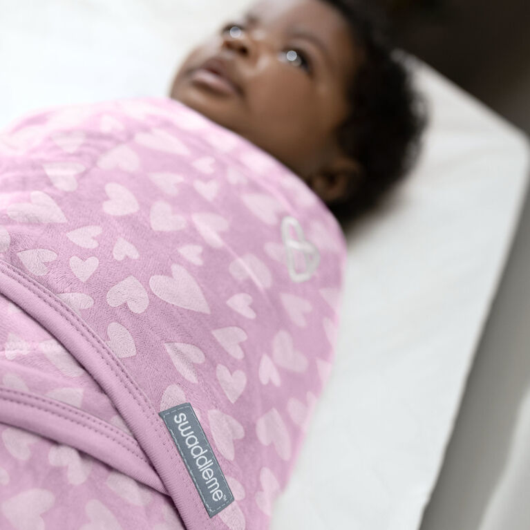 SwaddleMe by Ingenuity Velboa Original Swaddle - Pink Hearts