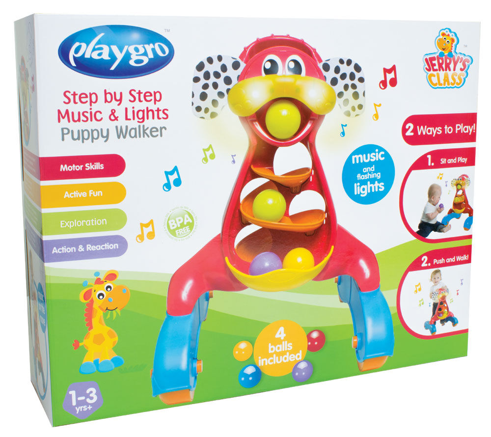 Playgro Step by Step Music and Lights Puppy Walker Babies R Us