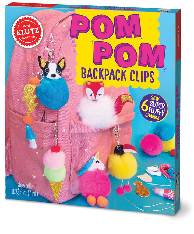 Pom-Pom Backpack Clips - English Edition