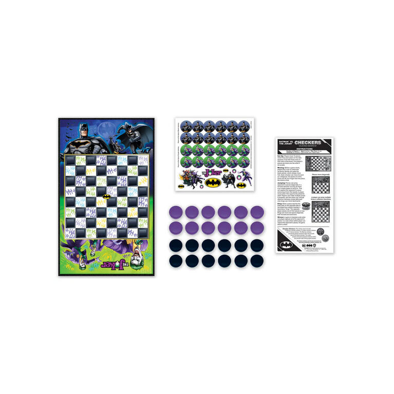 Masterpieces Puzzle Company Batman vs The Joker Checkers Board Game - English Edition