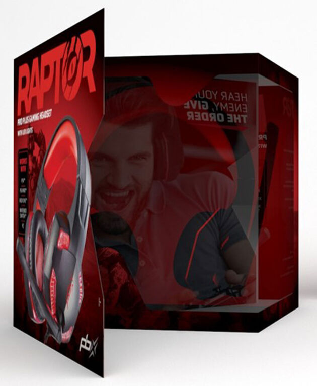 Raptor pro plus gaming headset with led lights