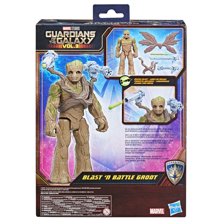 Marvel Studios' Guardians of the Galaxy Vol. 3 Titan Hero Series Deluxe Blast 'N Battle Groot 11.5 Inch Action Figure