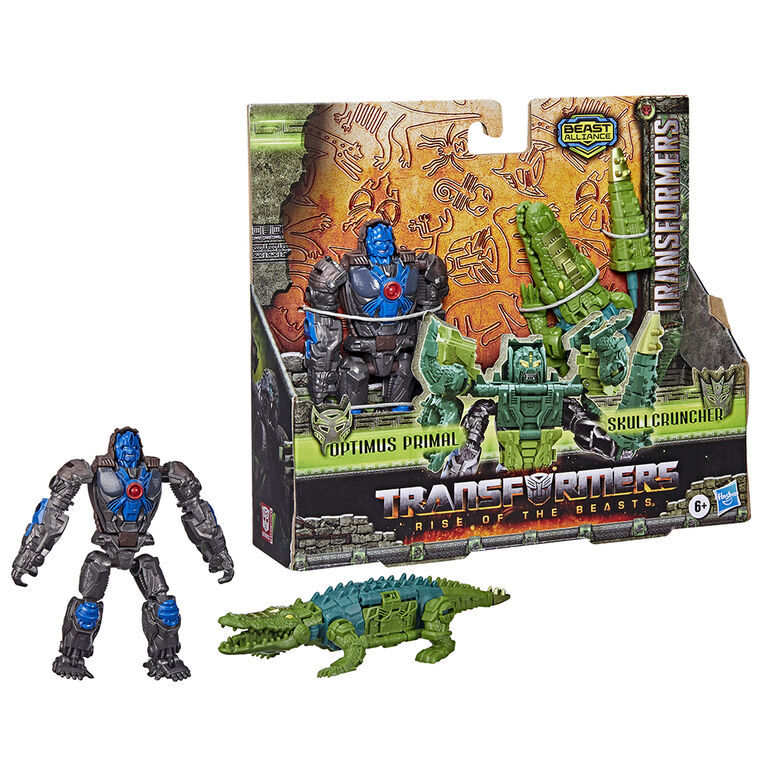 Transformers: Rise of the Beasts, Beast Alliance, pack de 2 figurines Beast Combiners Optimus Primal, 12,5 cm