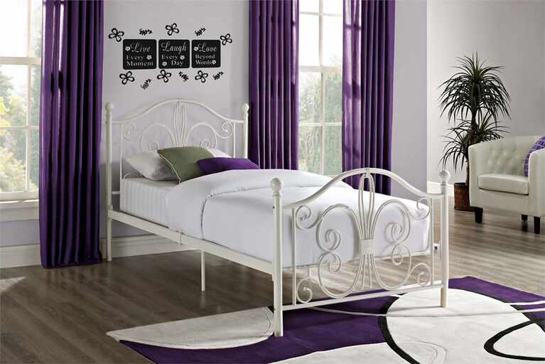 DHP - Bombay Twin Metal Bed, White