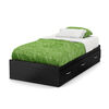 Lazer Mate's Platform Storage Bed with 3 Drawers- Black Onyx